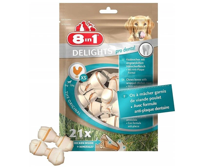 8in1 Delights Pro Dental Bone Pour Chien XS X 21 MULTIPACK Lot De 4 3 8in1 Delights Pro Dental Bone Pour Chien XS X 21 MULTIPACK Lot De 4