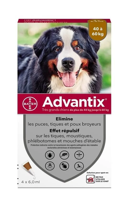 Advantix Très Grand Chien (40 - 60 Kg) - 4 Pipettes