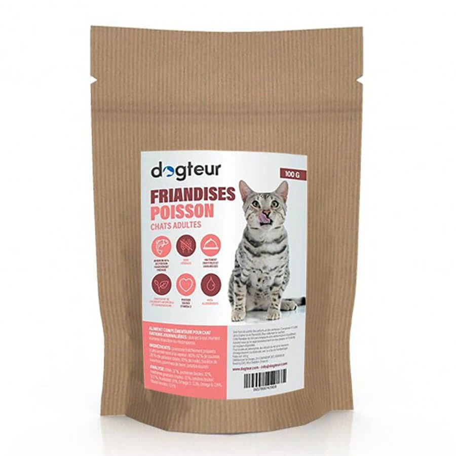 Dogteur Friandises Sans Céréales Au Poisson Chat 100 G