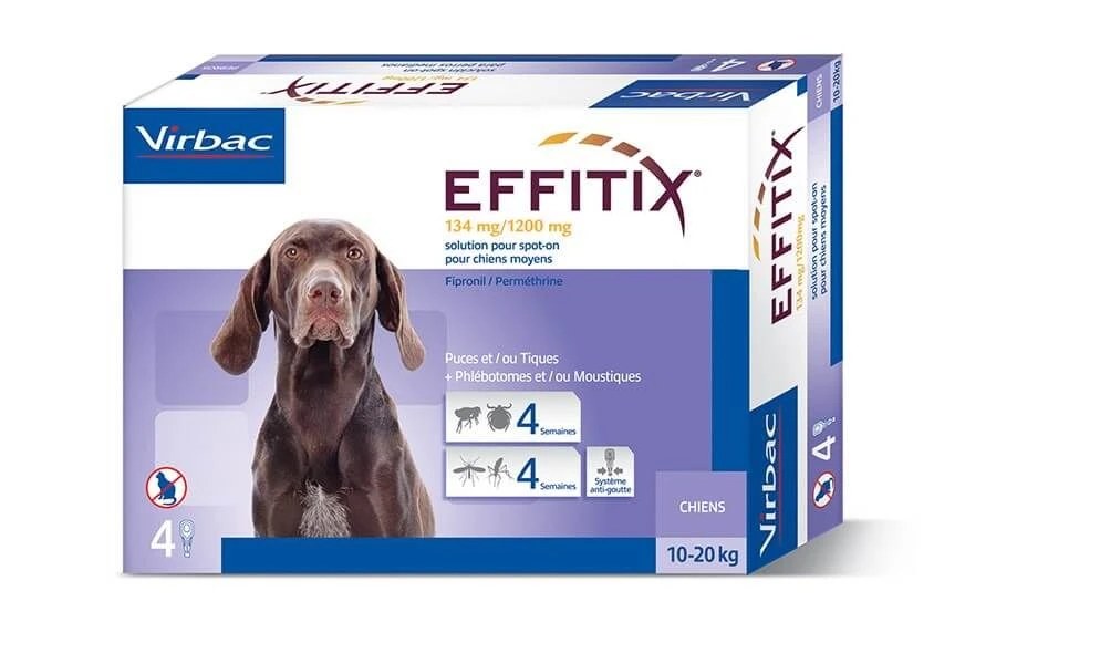 Effitix Spot On Moyen Chien 10 - 20 Kg 24 Pipettes 3 Effitix Spot On Moyen Chien 10 - 20 Kg 24 Pipettes