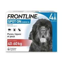 Frontline Spot On Chien De 40-60 Kg 4 Pipettes -Animalerie frontline spot on chien de 40 60 kg 4 pipettes